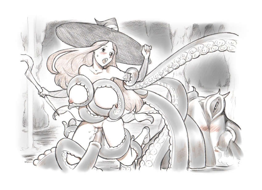 ambiguous_gender big_breasts blush bound breasts caracol censored cephalopod dragon's_crown female female_human feral hair hat human long_hair magic_user mammal marine nipples nude octopodiform octopus octopus_tentacle open_mouth penetration restrained sorceress_(dragon's_crown) tentacle tentacle_in_pussy tentacle_on_female vagina vaginal_penetration zoophilia