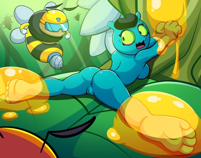 (handy) alien alien_girl ass bee bees big_ass brawl_stars breasts captured completely_nude_female eve_(brawl_stars) feet honey imminent_rape nude nude_female open_legs pussy rape restrained roxley roxley-d