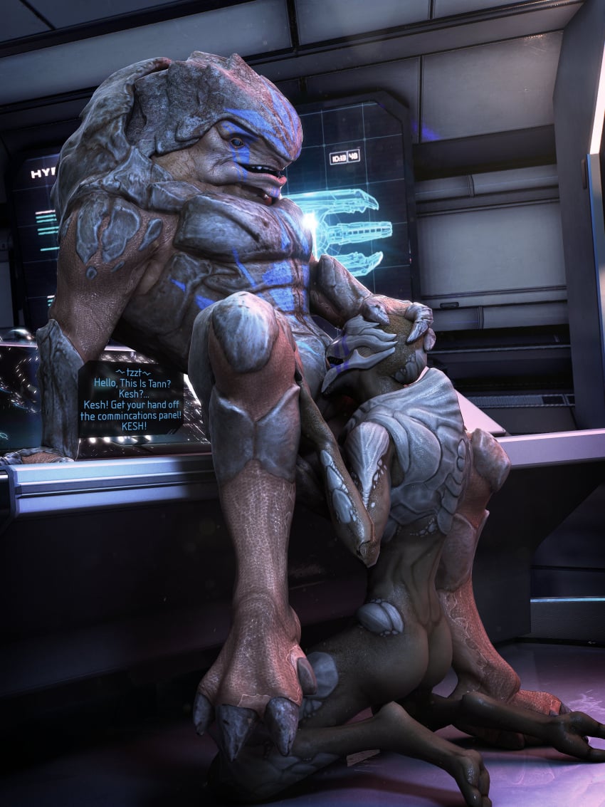 3d 3d_(artwork) alien alien_girl asarimaniac fellatio female_only interspecies_fellatio interspecies_fuck interspecies_sex krogan lesbian_sex mass_effect mass_effect_andromeda oral_sex turian vetra_nyx yuri