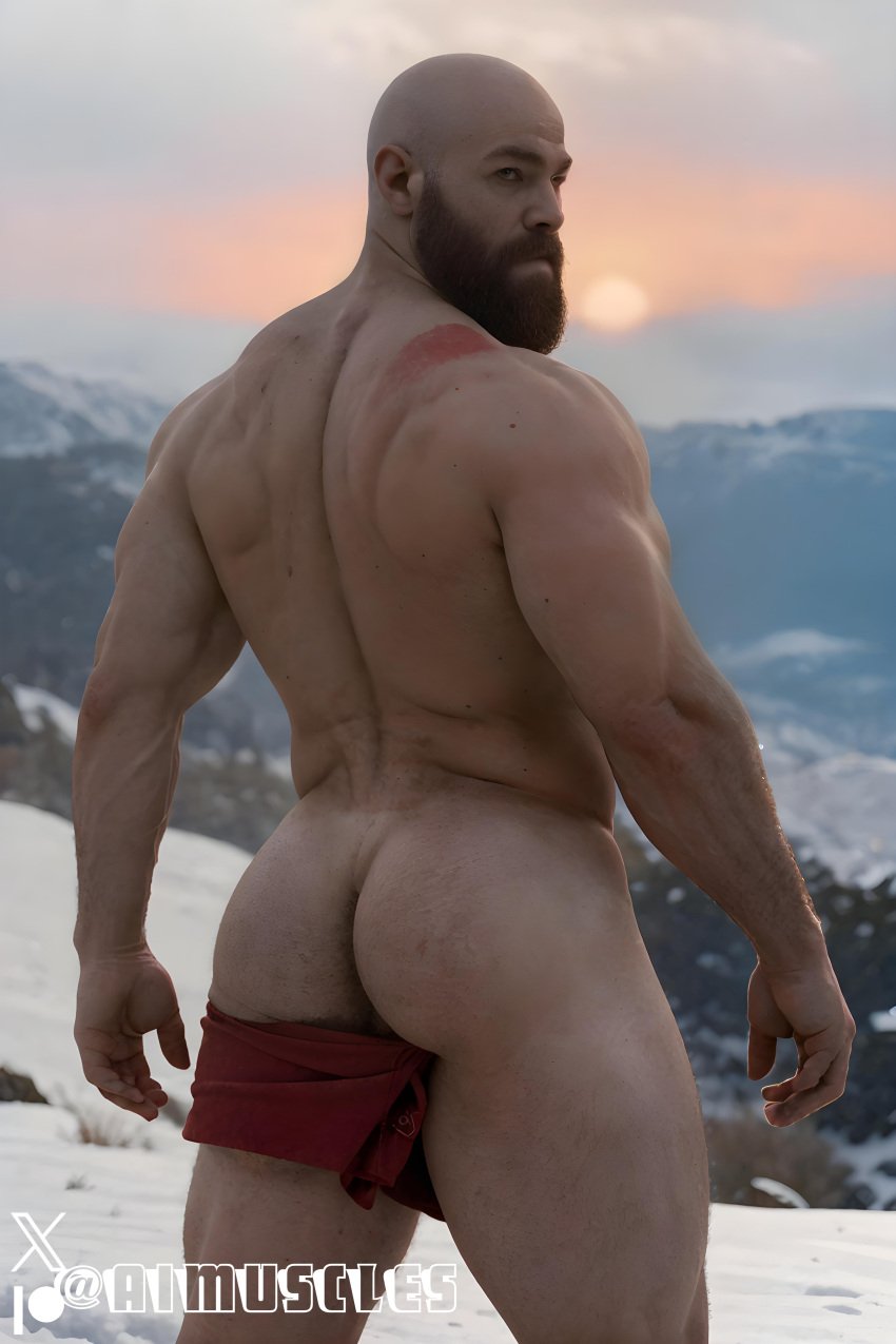 ai_generated aimuscles ass_focus ass_up ass_view bald bald_man bara beard big_ass big_butt bubble_ass bubble_butt completely_naked_male completely_nude completely_nude_male facial_hair god_of_war kratos large_ass large_butt looking_at_viewer looking_back_at_viewer male_focus male_only muscular muscular_arms muscular_ass muscular_back muscular_legs muscular_male naked naked_male nature nature_background nude nude_male nudity outdoor_nudity outdoors provocative public public_exposure public_indecency public_nudity round_ass round_butt seductive seductive_pose slutty_pose snow snowy_background solo_focus solo_male temptation tempting thick_ass thick_thighs