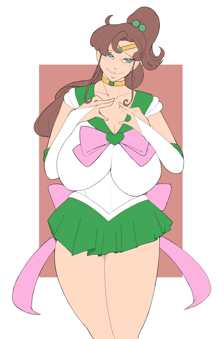 1girls big_boobs big_breasts big_tits bishoujo_senshi_sailor_moon boobs breasts breasts_bigger_than_head brown_hair clothing female female_only jpeg large_breasts magical_girl makoto_kino skirt smile smoxul student tits