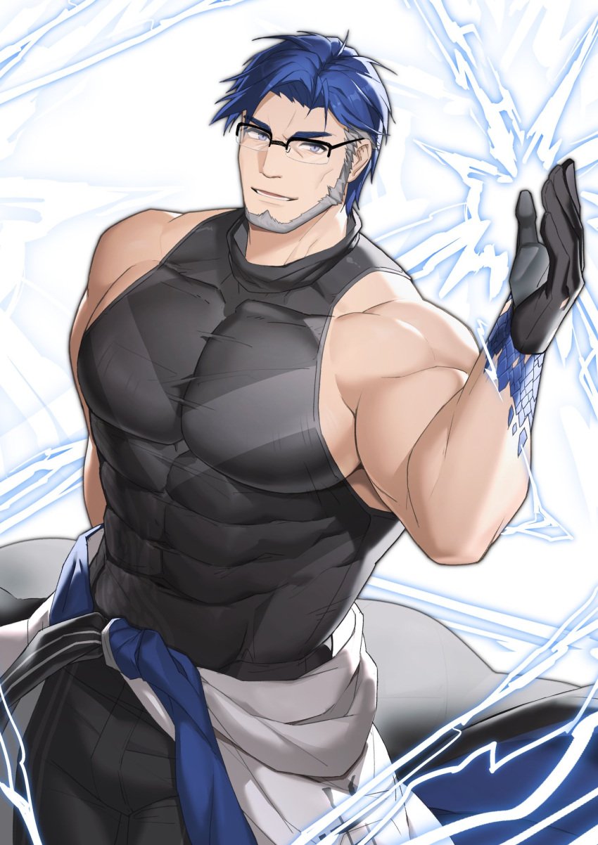 bara bara_tits daddy_milkers dilf fat_tits gay glasses god_damn huge_biceps huge_pecs juicy_tits male men_only muscular muscular_male sangewenhaox sexy_male tank_top wuthering_waves yaoi yuanwu_(wuthering_waves) zhuganchangjiadan
