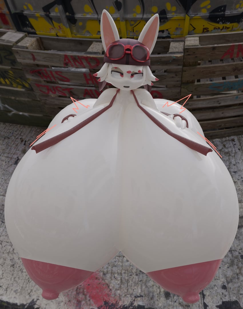 anthro apron ass big_ass big_breasts breast_expansion breasts breasts_bigger_than_head clothed clothing expansion female female_focus female_only front_view furry goggles hand_on_breast huge_ass huge_breasts hyper kan_(ian_nyang666) looking_at_viewer looking_pleasured looking_up massive_ass massive_breasts nipples tagme top_view wardrobe_malfunction white_body white_skin zaclyn