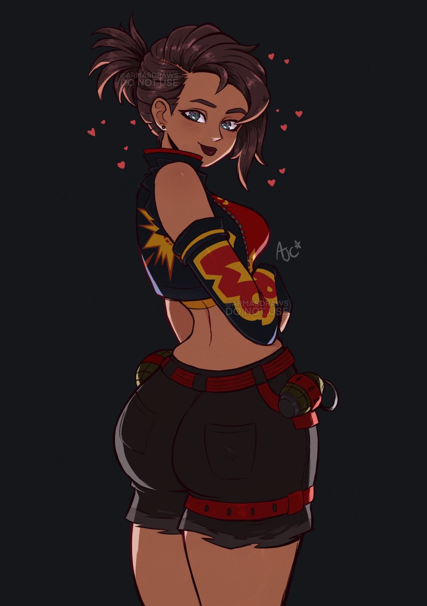 1girls 4k 4k_resolution armasdraws artist_name artist_signature ass ass_focus back_view bare_legs bare_thighs big_ass big_breasts big_butt black_clothing black_gloves blue_eyes breasts brown_hair bubble_butt butt_focus dumptruck_ass dumpy dynamo_tntina_(fortnite) earring earrings enormous_ass enormous_butt fat_ass fingerless_gloves fortnite fortnite:_battle_royale fortnite:_chapter_2_remix fortnite:_festival freckles gloves grenade hd heart hearts_around_head hi_res high_resolution highres hispanic holding_arm huge_ass jacket large_ass large_butt latina legs legs_together looking_at_viewer looking_back love medium_boobs medium_breasts plump_ass plump_boobs plump_breasts plump_butt ponytail red_clothing round_ass round_boobs round_breasts round_butt shorts sideboob smile smiling smiling_at_viewer tan_body tan_skin tan_skinned tan_skinned_female thick_thighs thighs thighs_together thunder_thighs tight_clothing tntina yellow_clothing