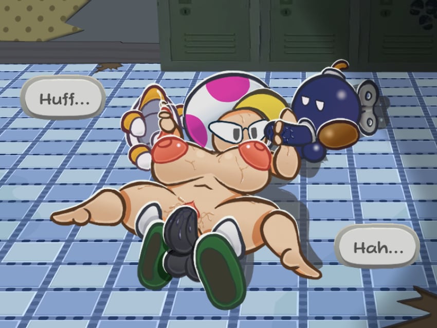 1girls 3boys accurate_art_style alternate_body_type alternate_breast_size areolae balls ballsack bandit_(mario) bandy_andy bangs big_breasts black_body black_eyes blank_eyes blonde_hair bob-omb bomb boots breasts broken_floor broken_wall brown_boots brown_shoes busty clothing cock_ring completely_nude completely_nude_female cum cumshot double_handjob ejaculation english_text erect_penis erection exhausted eyewear female first_porn_of_character footwear foursome full_body fuse game_ui genital_fluids glasses gloves grabbing_thighs green_boots green_shoes groan groaning group group_sex half-closed_eyes hand_on_penis handjob hands_on_thighs handwear huge_breasts humanoid humanoid_female humanoid_genitalia humanoid_male humanoid_penis indoors jolene_(paper_mario) large_breasts light-skinned_female light_skin locker locker_room looking_at_another looking_at_partner lying_on_back lying_on_floor lying_on_ground male male/female male_penetrating male_penetrating_female mario_(series) master_crash moan moaning mob_face multiple_boys mushroom mushroom_girl mushroom_humanoid narrowed_eyes navel nintendo nipples nude nude_female official_style on_back on_floor on_ground osterzonensfw outline paper_mario paper_mario:_the_thousand-year_door paper_mario:_the_thousand-year_door_(nintendo_switch) partially_clothed penetration penis penis_in_pussy pink_spots precum precum_drip pussy pussy_juice saliva saliva_drip secretary sex shadow shell shiny_balls shiny_body shiny_breasts shiny_skin shoes speech_bubble spike_top spiky_joe spread_legs standing stroking_penis sweat sweatdrop sweating sweaty sweaty_body sweaty_breasts text thick_thighs thigh_grab thighs toad_(mario) vaginal_penetration vaginal_sex white_eyes white_gloves wind-up_key yellow_body