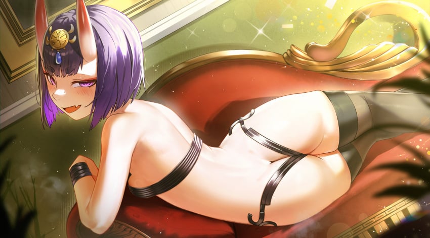 ass back back_view fate/grand_order fate_(series) female female_only only_female petite petite_body petite_female petite_girl short_hair shuten_douji shuten_douji_(fate) shuten_douji_(fate/grand_order) smaller_female succubus succubus_horns tomboy waligner