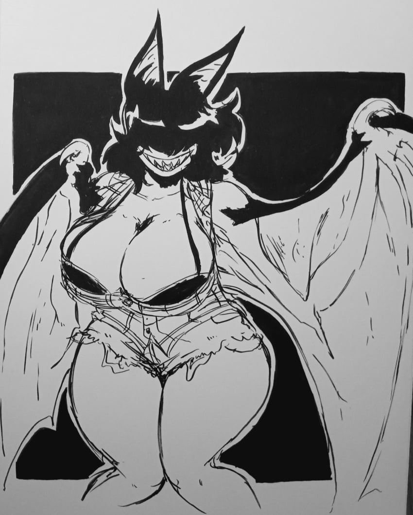 bat_ears bat_girl bat_wings big_breasts gps-device huge_breasts lylei monster_girl tagme