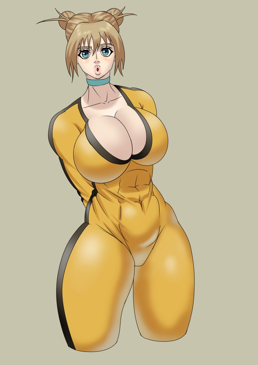 1girls abs barthone bimbo blue_eyes bora_ma brown_hair fit_female huge_ass huge_breasts jumpsuit large_ass large_breasts muscular muscular_female plump_lips plump_thighs pouting pursed_lips skin_tight skindentation the_god_of_highschool thick_lips thick_thighs tight_clothing wasp_waist webtoon wide_hips