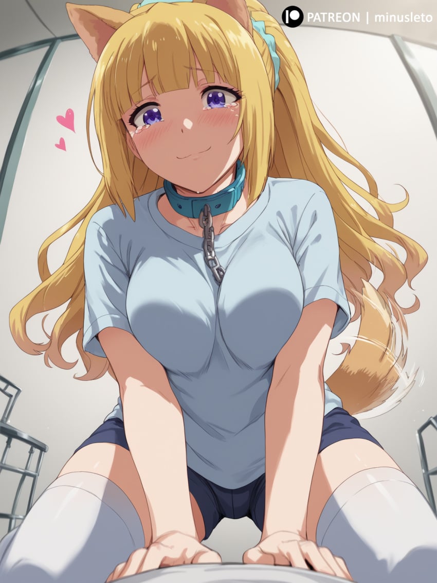 1girls 2024 ai_generated blonde_hair blush classroom_of_the_elite crying dog_ears dog_girl dog_tail karuizawa_kei long_hair minusleto solo stable_diffusion stockings youkoso_jitsuryoku_shijou_shugi_no_kyoushitsu_e