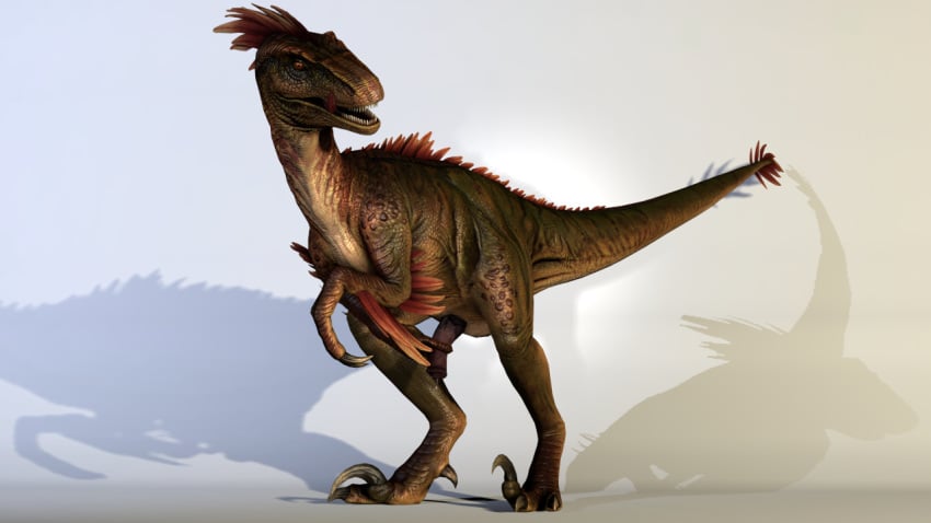 1boy 2015 3d animal_genitalia ark_survival_evolved dinosaur dromaeosaurid erection feathers feral fruitymilk looking_at_viewer male male_only nude penis precum presenting raptor scalie solo source_filmmaker studio_wildcard theropod tongue tongue_out utahraptor yellow_eyes