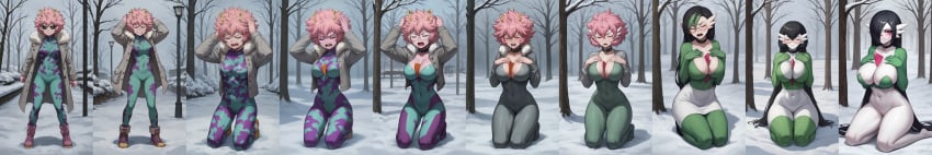 ai_generated amelieai ass_expansion breast_expansion female gardevoir hair_color_change hair_growth human_to_pokemon large_ass large_breasts lip_expansion lips mina_ashido my_hero_academia pokemon pokemon_(species) thick_thighs thigh_expansion transformation transformation_sequence wide_hips