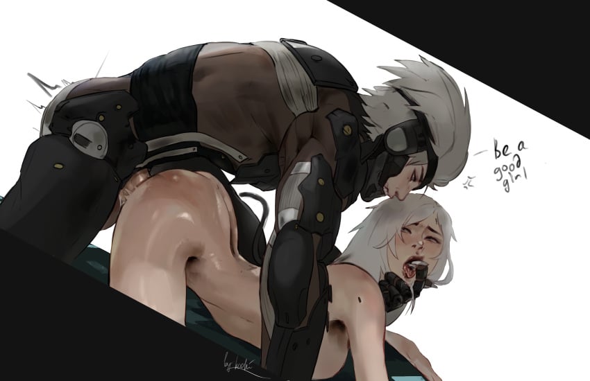 cybernetics doggy_style domination good_girl gray_eyes gray_hair kochinsfw metal_gear nemesis_(kochinsfw) raiden_(metal_gear)