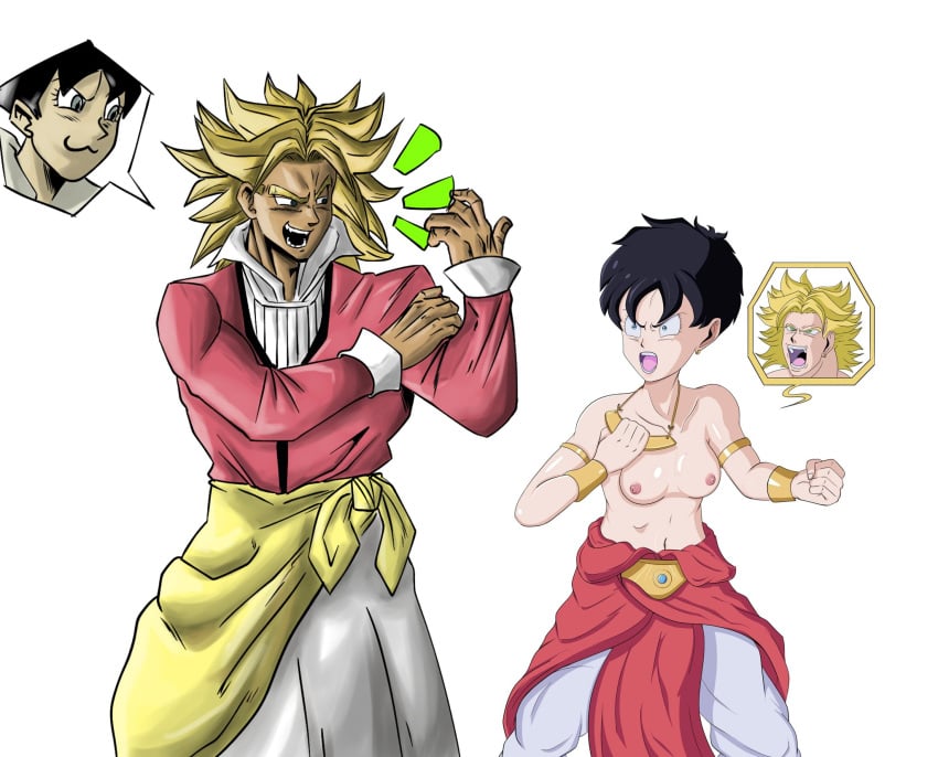 angry body_swap body_switch bodyswap breasts_out broly clothing dragon_ball dragon_ball_z male/female saiyan videl