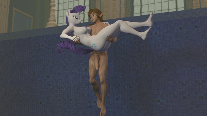 1boy 1girls 3d 3dhentaihero abs anthro breasts breath_of_the_wild bridal_carry carrying crossover explicit female friendship_is_magic hasbro horn human human_on_anthro hylian indoors interspecies link link_(breath_of_the_wild) mare muscles my_little_pony nintendo nipples nudity penis plantigrade_anthro rarity_(mlp) source_filmmaker the_legend_of_zelda underwater unicorn water