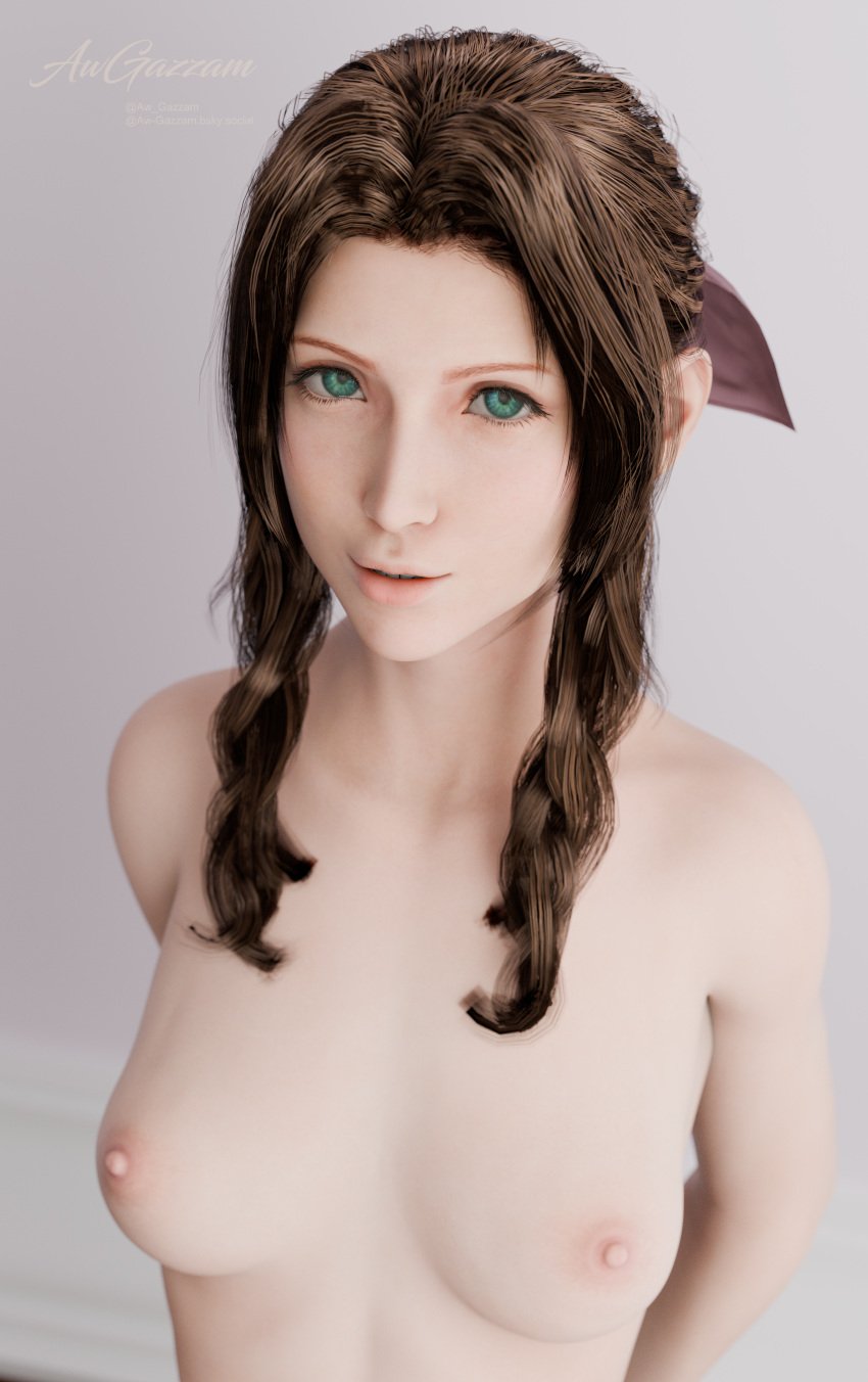 aerith_gainsborough aw-gazzam blender breasts breasts final_fantasy final_fantasy_vii final_fantasy_vii_remake pale_skin