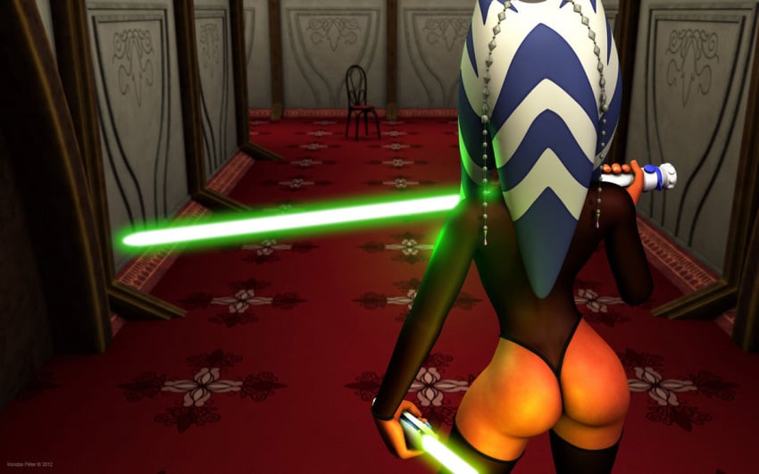 1girls 2012 3d ahsoka_tano ass chair clone_wars coruscant dat_ass green_lightsaber highleg_leotard jedi jedi_padawan kondaspeter leotard lightsaber orange_skin senate_building star_wars stockings tagme the_clone_wars:_season_four thighhighs togruta