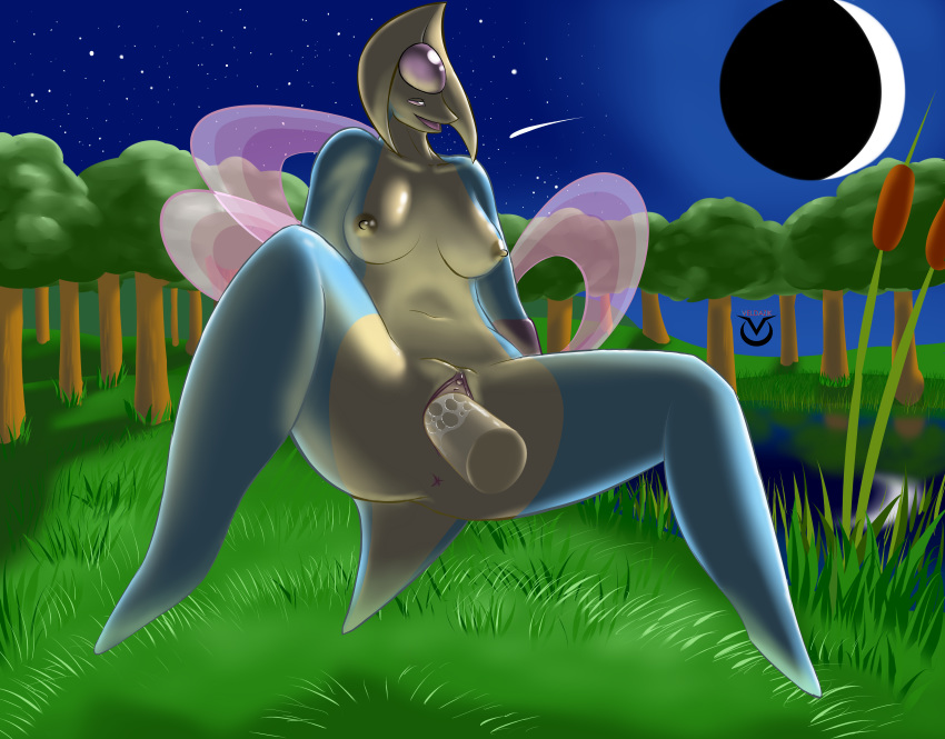 ahe_gao anthro breasts cresselia disembodied_penis female floating forest hi_res legendary_pokemon levitating male moon nintendo outside penis pokemon pond tree veldazik video_games