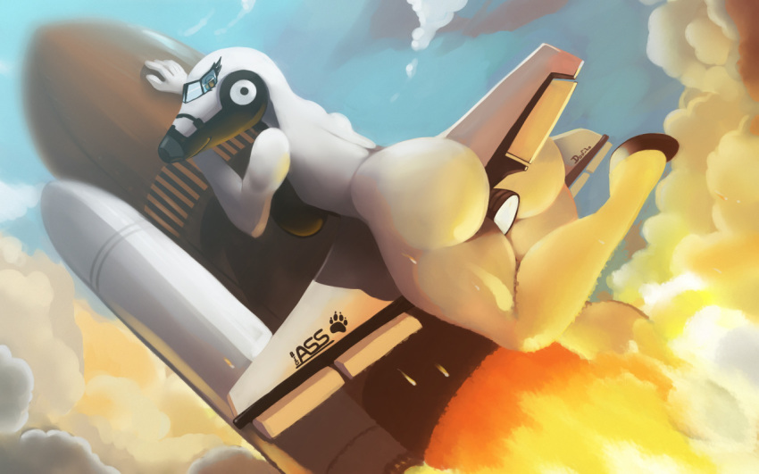 aircraft anthro anthrofied ass big_ass curvy don_ko living_aircraft living_machine rocket space_shuttle spacecraft wide_hips