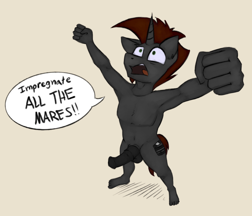 anthro cutscene_(oc) equine fan_character horse male mammal marsminer my_little_pony penis pony reaction_image solo