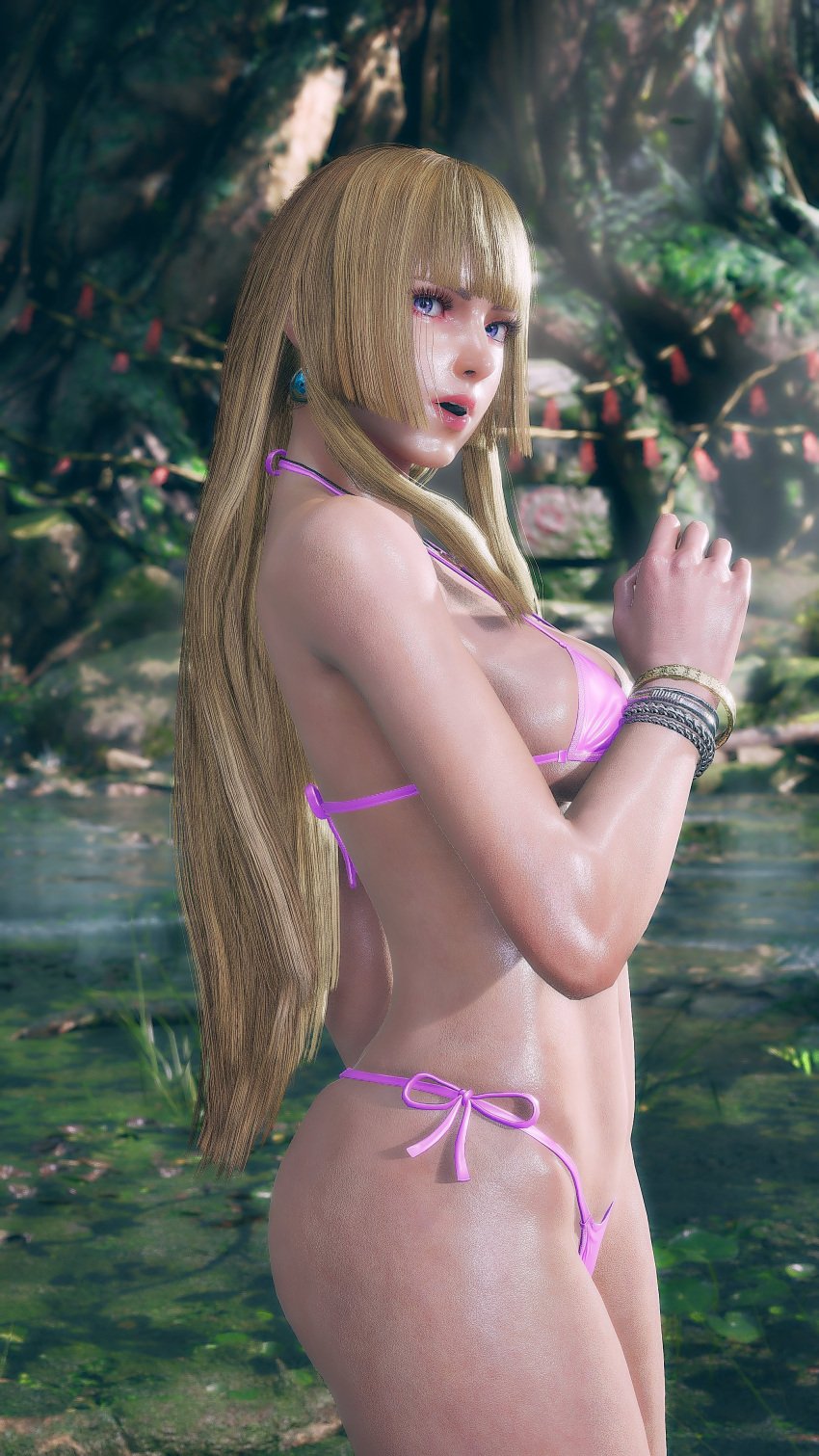 2024 bandai_namco big_ass big_breasts bikini blonde_female blonde_hair blonde_hair_female emilie_de_rochefort fat_ass female female_focus female_only light-skinned_female light_skin looking_at_viewer makeup mod omegaxsmash pink_bikini pink_swimsuit screencap screenshot side_view sideboob solo solo_female solo_focus swimsuit tagme tekken tekken_8 thick thick_ass thick_legs thick_thighs wet wet_body wet_skin