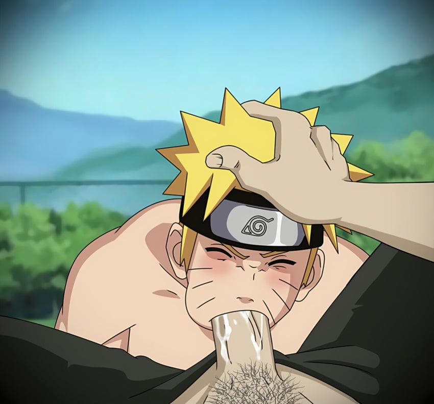 2boys blowjob cock_sucking fellatio gay gninrom head_grap naruto uzumaki_naruto yaoi