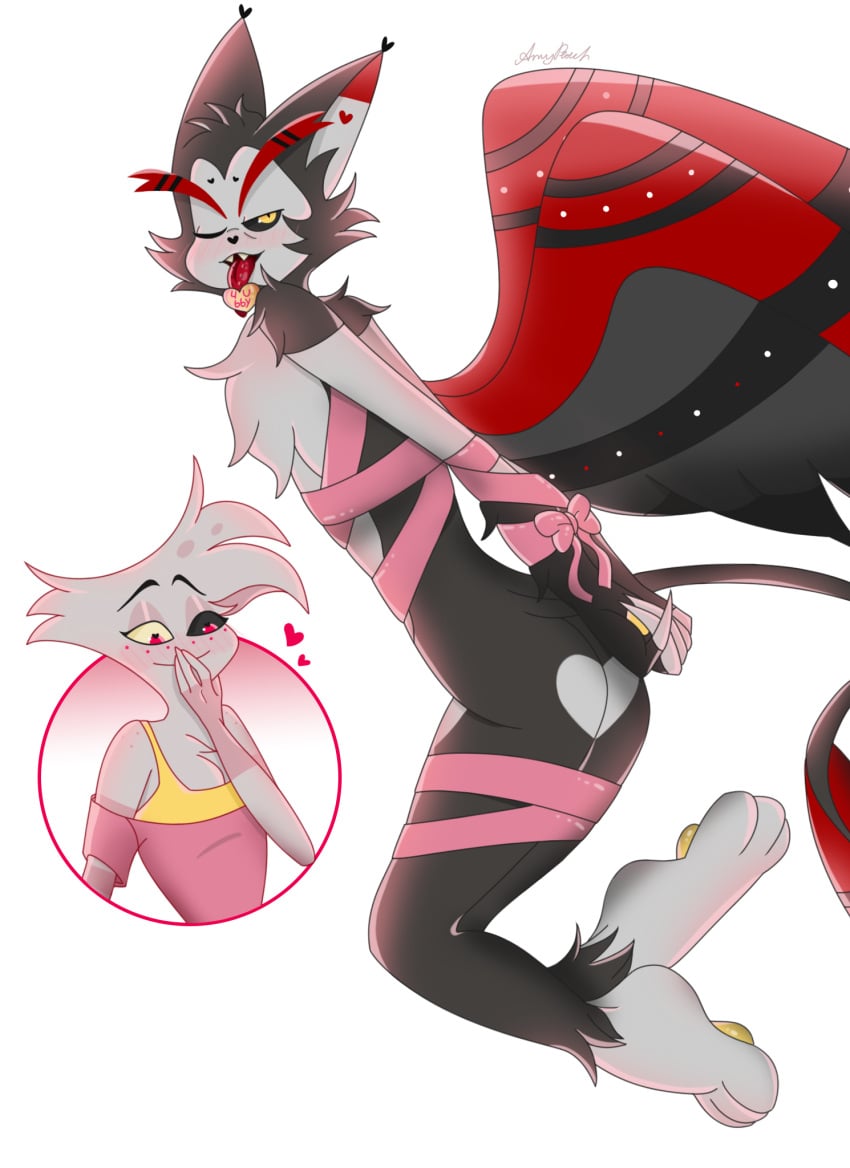 angel_dust_(hazbin_hotel) bondage furry gay husk_(hazbin_hotel) paws