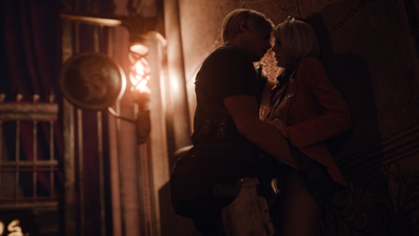 ashley_graham ashley_graham_(ella_freya) blonde_hair clothed_sex clothing grabbing leon_scott_kennedy passionate penetration resident_evil resident_evil_4 resident_evil_4_remake scamarai skirt skirt_lift