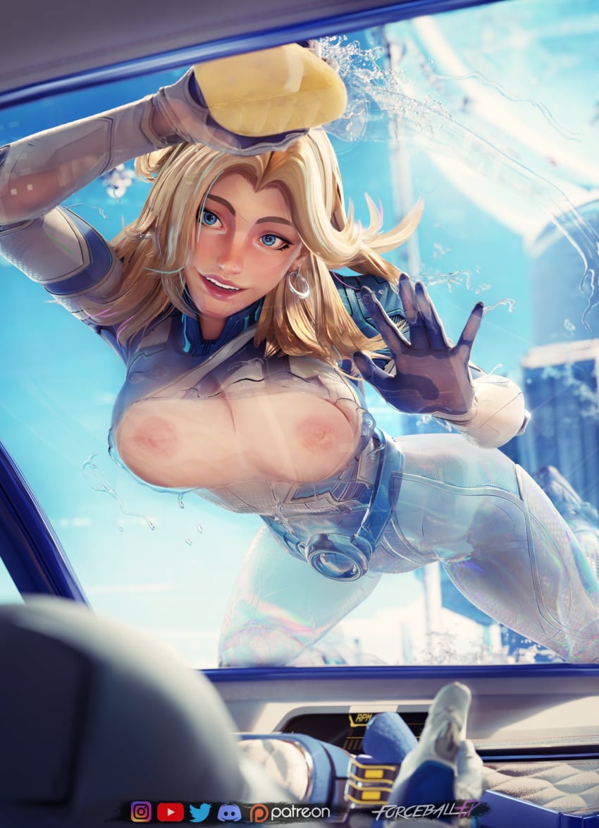 1girls 3d against_glass ass big_ass big_breasts blender blender_(software) blonde_hair blue_eyes bodysuit breast_press breasts breasts_on_glass breasts_out car_wash cleaning_window day fantastic_four forceballfx hand_on_glass looking_at_viewer marvel marvel_comics marvel_rivals nipples outside partially_nude partially_transparent realistic reed_richards silhouette sky sponge sue_storm superheroine thick_thighs thigh_gap thighs