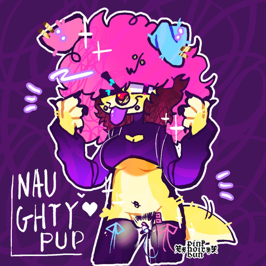 clown furry fursona pink_hair pussy