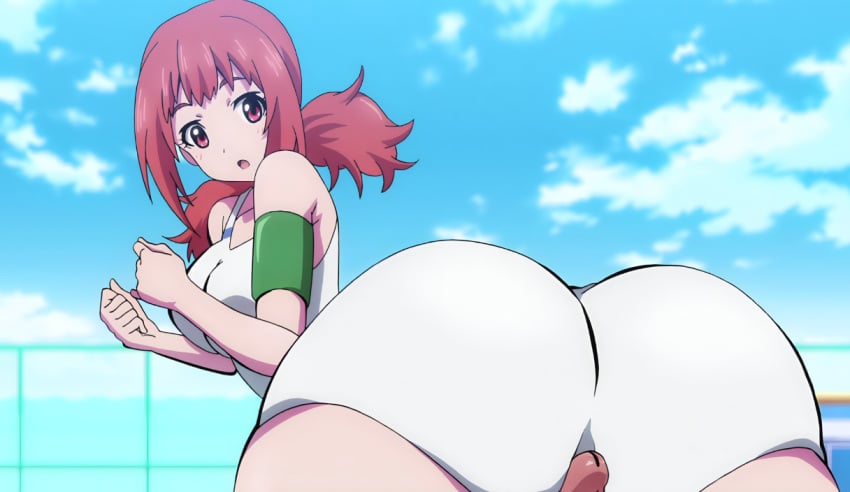 ass ass assjob big_ass booty buttjob buttjob_over_clothes disembodied_penis keijo keijo!!!!!!!! penis penis_between_ass screencap screenshot_edit toyoguchi_non