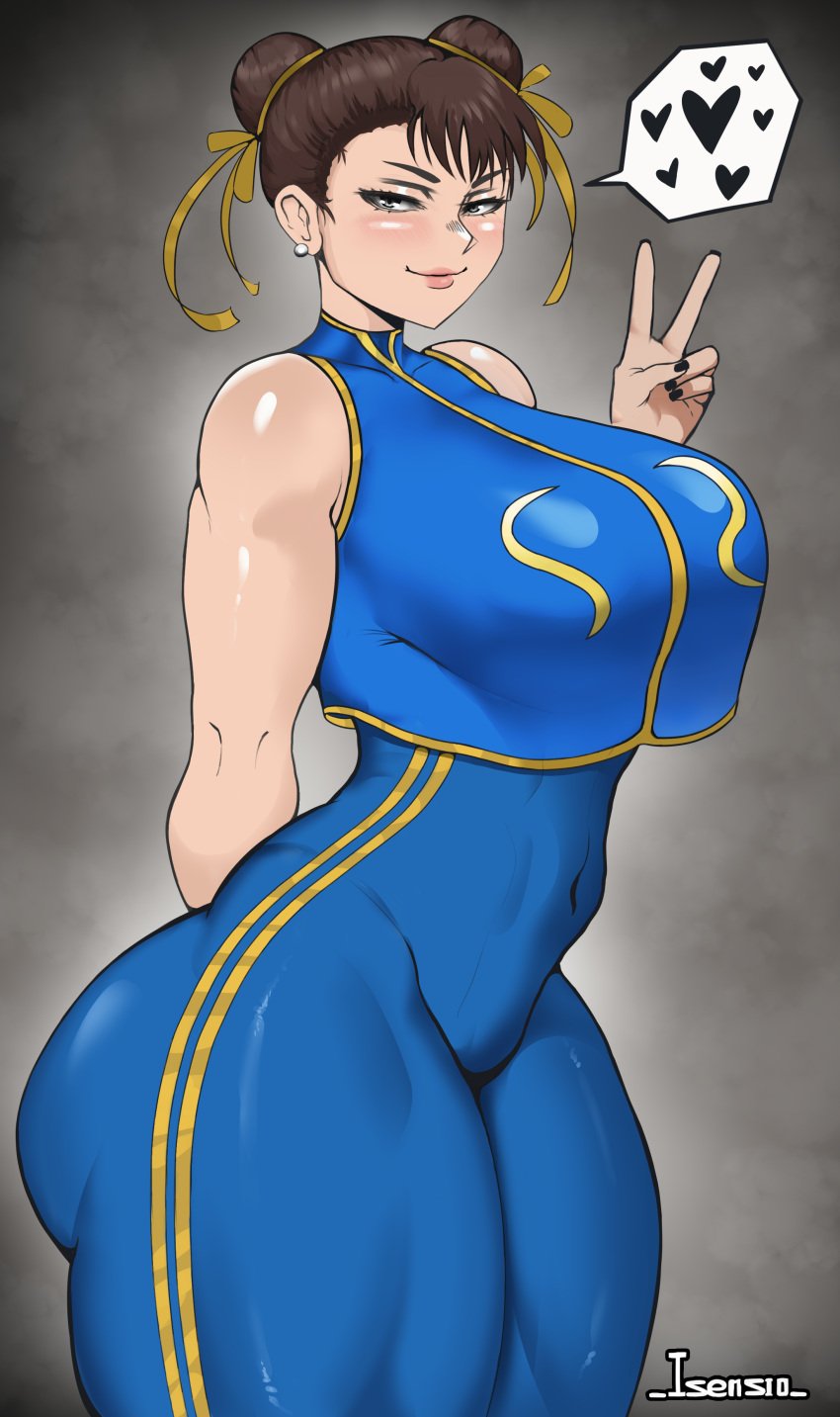 1girls asian asian_female ass belly belly_button big_ass big_breasts big_butt big_thighs black_nails blue_clothing blue_outfit blush blush_lines blushing_at_viewer blushing_female breasts brown_eyes brown_hair chun-li chun-li_(street_fighter_alpha) clothed clothed_female clothing covered_breasts covered_navel covered_nipples curvy curvy_ass curvy_body curvy_female curvy_figure curvy_hips curvy_thighs female huge_ass huge_breasts huge_butt huge_thighs isensio large_breasts light-skinned_female light_skin lipstick looking_at_viewer massive_thighs mature mature_female pale_skin pale_skinned_female peace_sign ribbon ribbon_in_hair ribbons smile solo solo_female solo_focus street_fighter street_fighter_alpha thick thick_ass thick_butt thick_hips thick_legs thick_thighs thunder_thighs thunderthighs twin_buns voluptuous voluptuous_female white_skin white_skinned_female wide_hips wide_thighs