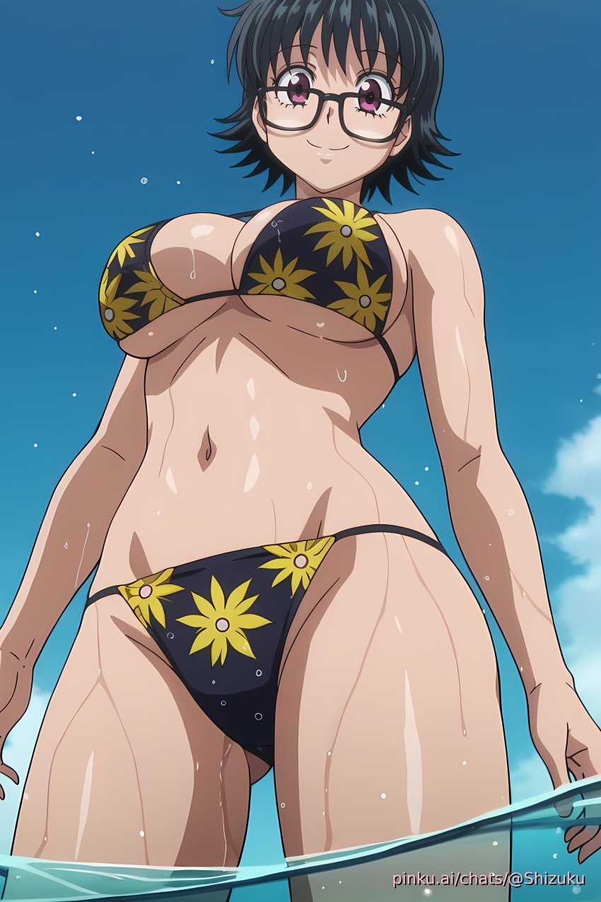 ai_generated aichat beach bikini candid ecchi hunter_x_hunter hxh pinku pinku.ai pinkuai shizuku_murasaki swimming wet_skin