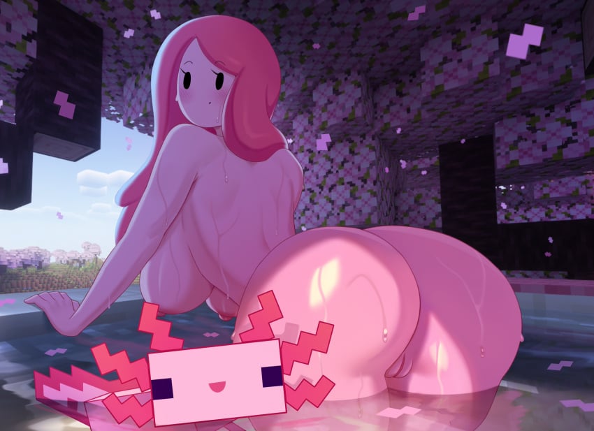 1girls adventure_time airing_out anus areola ass ass_focus axolotl_(minecraft) big_ass big_breasts big_thighs blush breasts bubble_butt butt dat_ass female female_focus female_only huge_ass huge_breasts huge_thighs idler_r lifting_clothing long_hair minecraft nipples pink_body pink_hair pink_skin presenting princess_bubblegum pussy tagme thick_hips thick_thighs thighs viewed_from_behind