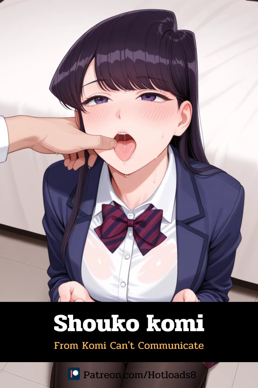 1girls ai_generated blush female hotload-8 komi_can&#039;t_communicate komi_shouko open_mouth patreon patreon_username