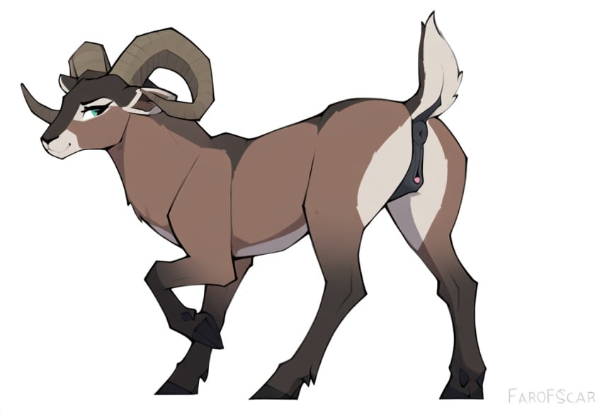 ai_generated anatomically_correct_pussy bighorn_sheep cookie-girl feral feral_only hooves horns presenting_anus presenting_hindquarters presenting_pussy quadruped