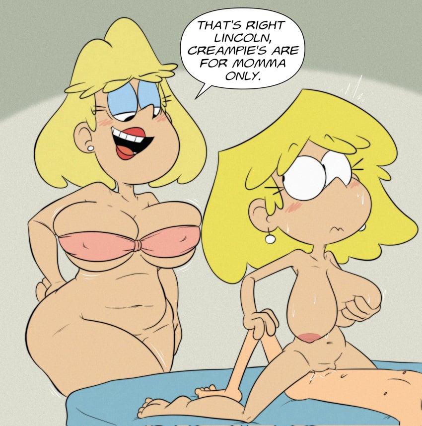 2girls big_breasts black_eyes blonde_female blonde_hair blonde_hair_female hand_on_breast incest lincoln_loud lipstick lori_loud milf mindgasmyt mother mother_and_daughter mother_and_son nickelodeon rita_loud sex the_loud_house vaginal_penetration vaginal_sex