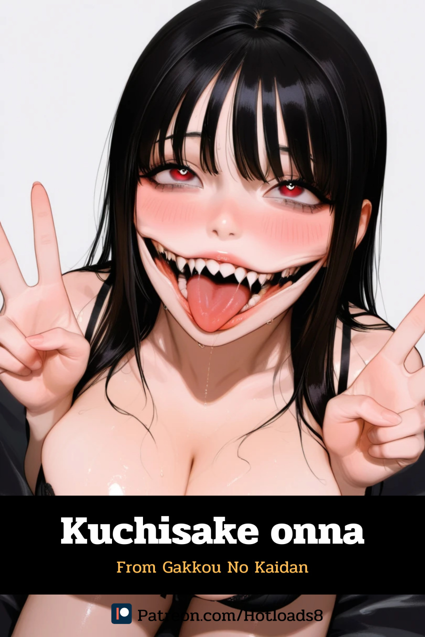 ai_generated gakkou_no_kaidan hotload-8 kuchisake-onna open_mouth patreon