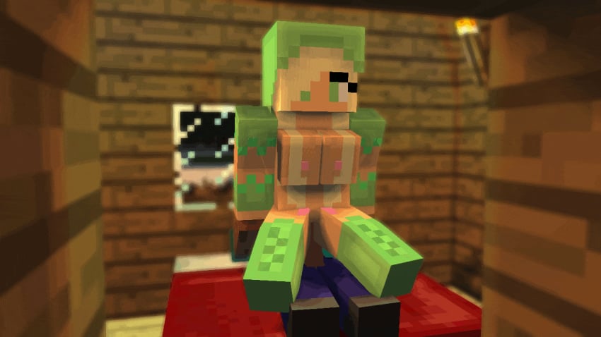 1boy 1boy1girl 1girls 3d animated animated_gif animated_image arcticmine bed bedroom big_breasts bouncing_breasts breasts character commission cubic_breasts green_eyes green_hair hetero human indoors mine-imator minecraft minecraft_(series) minecraft_xxx monster_girl outside personification reverse_cowgirl_position riding sex slime_(minecraft) slime_girl square_(anatomy) square_anatomy square_areolae square_body square_breasts square_head steve_(minecraft) straight vaginal_penetration window