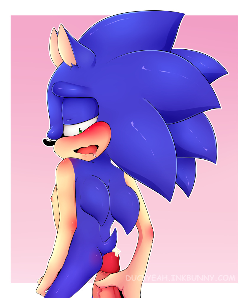 absurd_res anthro anus areola ass blush butt_blush buttjob cum cum_on_penis drooling duckyeah erection handjob hedgehog hi_res looking_back looking_down male mammal nipples nude open_mouth orgasm penis precum presenting presenting_hindquarters quills saliva sonic_(series) sonic_the_hedgehog standing tongue vein veiny_penis video_games yaoi