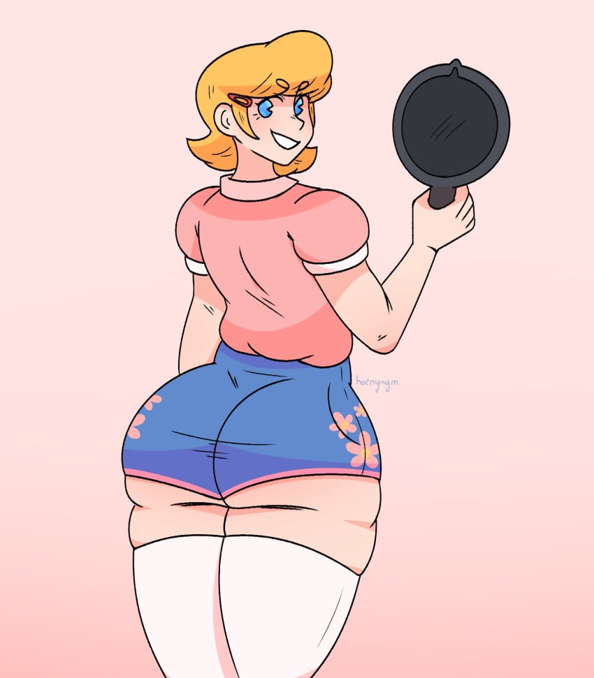 aged_up booty_shorts earthbound earthbound_(series) fat_ass femboy genderswap hair_pin hornynym mother_(series) paul_jones(horny_nym) paula_jones paula_polestar rule_63 stockings thigh_squish