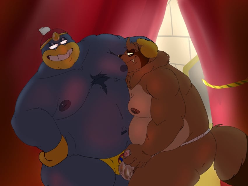 anthro armpit_fetish avian balls bird blue_body booki_(character) brown_body brown_tail canid canine clothing coyotebbbusted duo gay genitals hi_res king_dedede kirby_(series) male male/male male_anthro mammal moobs nintendo nipples obese obese_anthro obese_male overweight overweight_anthro overweight_male penguin penis raccoon_dog tail tanuki teeth translucent translucent_clothing translucent_underwear underwear