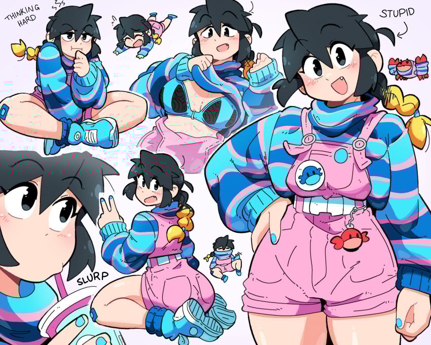 bra lucia_(scott_malin) original original_character scott_malin shirt_up tagme