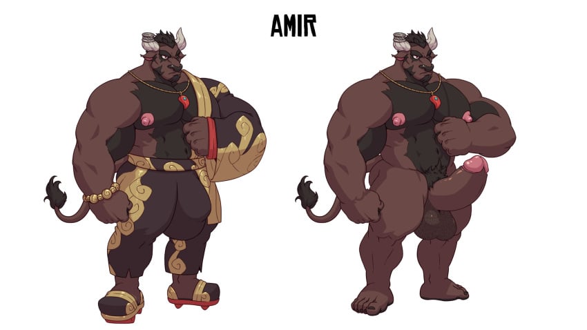 abs animasanimus anthro balls bara biceps big_balls big_penis bovid bovine bulge erection fur furry grizzlygamerdev humanoid_genitalia humanoid_penis male male_nipples male_only mammal manly muscular_anthro muscular_male nipples nude pecs penis surviving_purge_(grizzlygamerdev) vliir
