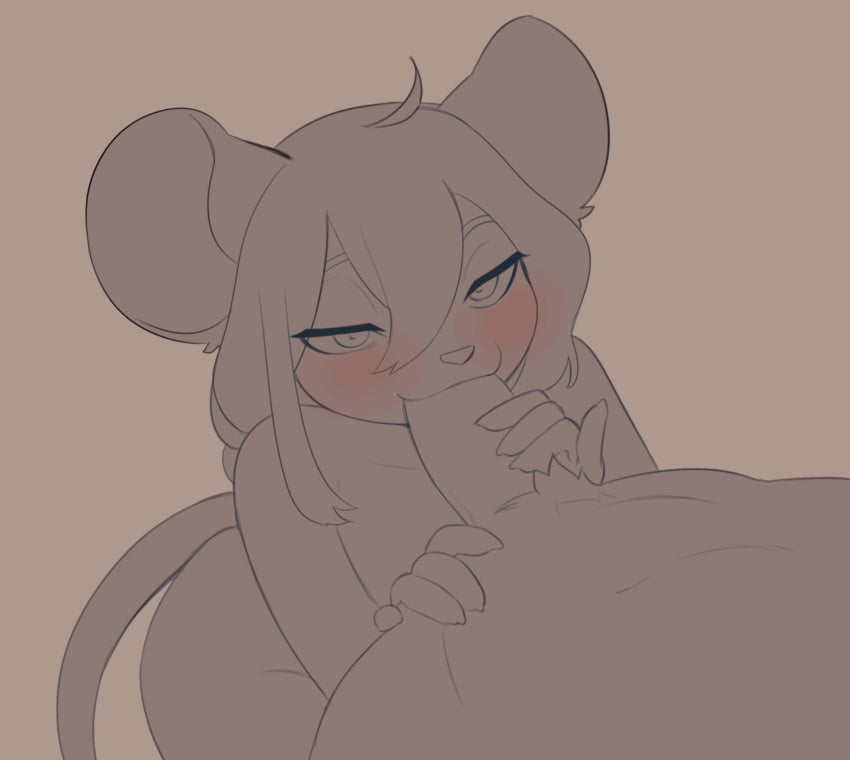 animated anthro blush digital_media_(artwork) duo erection fellatio female female_penetrated fur genitals giesenn hair hand_on_penis hi_res humanoid_genitalia humanoid_penis male male/female male_penetrating male_penetrating_female mammal monochrome mouse mouse_meish_(giesenn) murid murine nude oral oral_penetration penetration penile penile_penetration penis rodent sex short_playtime simple_background tail