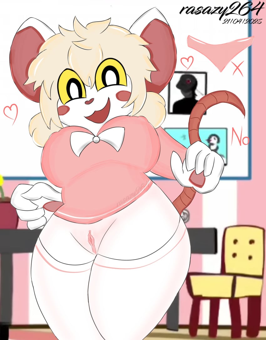 absurd_res anthro black_eyes blonde_hair blush bottomwear bow_ribbon breasts clothing dress female footwear fur furry genitals hair hi_res legwear lorna_(terrible_mouse) mammal mouse murid murine pajamas pink_bottomwear pink_clothing pink_dress pink_skirt pussy rat rodent skirt smile socks solo source_request stockings tail terrible_mouse thigh_highs thigh_socks unknown_artist white_body white_clothing white_footwear white_fur white_legwear white_socks white_stockings white_thigh_highs white_thigh_socks yellow_eyes