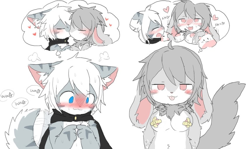 1boy 1boy1girl 2d 2d_(artwork) ahe_gao ahegao bandage bandages before_sex big_breasts blush blushing_at_viewer breeding breeding_slave bunny bunny_ears bunny_girl bunny_tail changed_(video_game) changed_fan_artist dirty_mind feathers female fluffy fluffy_ears fluffy_hair fluffy_tail fur furry furry_ears furry_female furry_only furry_tail grey_body grey_fur grey_hair heart heart-shaped_pupils heart_symbol horny horny_female mind_broken mindfuck moan moaning moaning_in_pleasure nervous non-human nude nude_female pleasure_face sanu(サヌ) sex shark shark_(changed) shark_tail sweat sweatdrop sweating thinking thinking_about_sex thinking_of_someone_else thoughts white_background