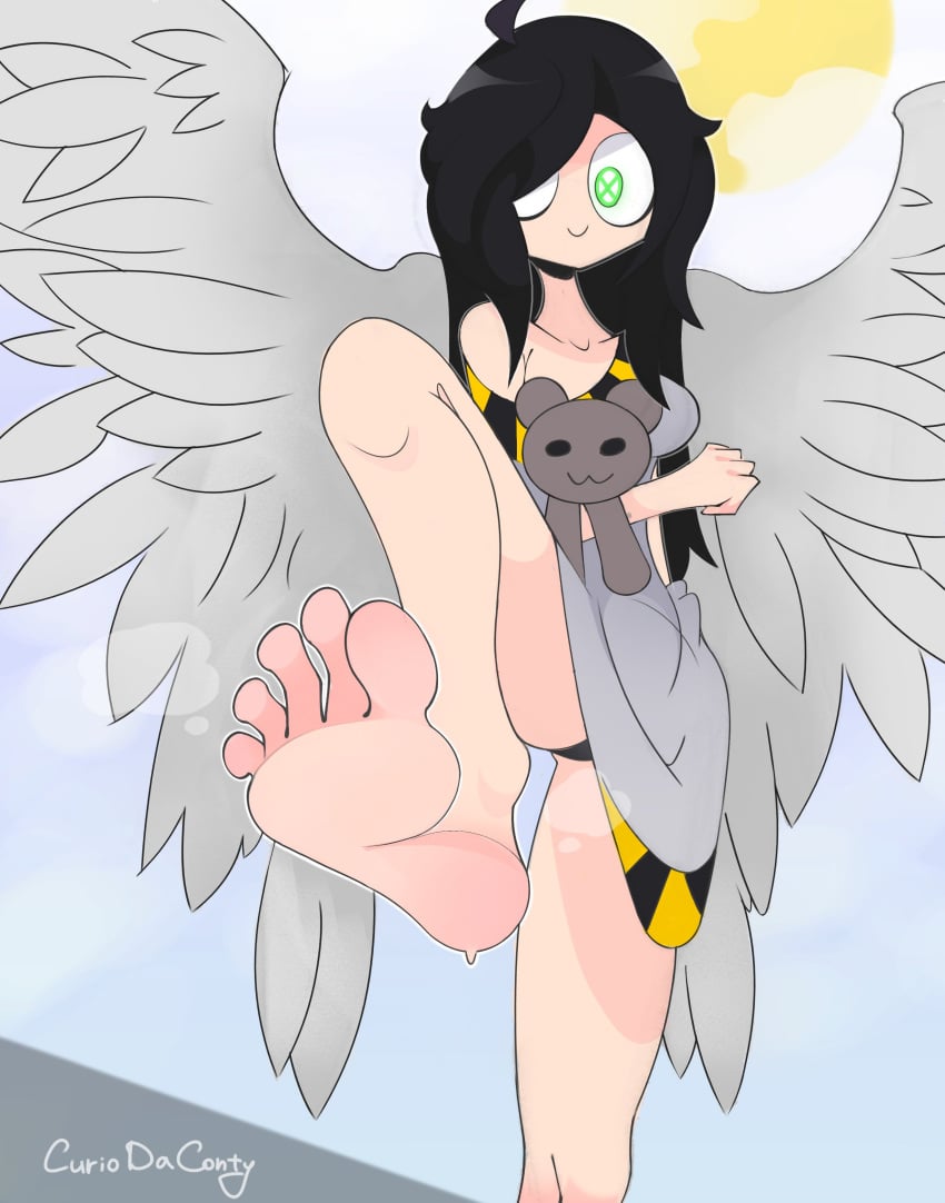 angel_wings curiodaconty feet foot_fetish ic52n internecion_cube long_hair plushie tagme x_eyes