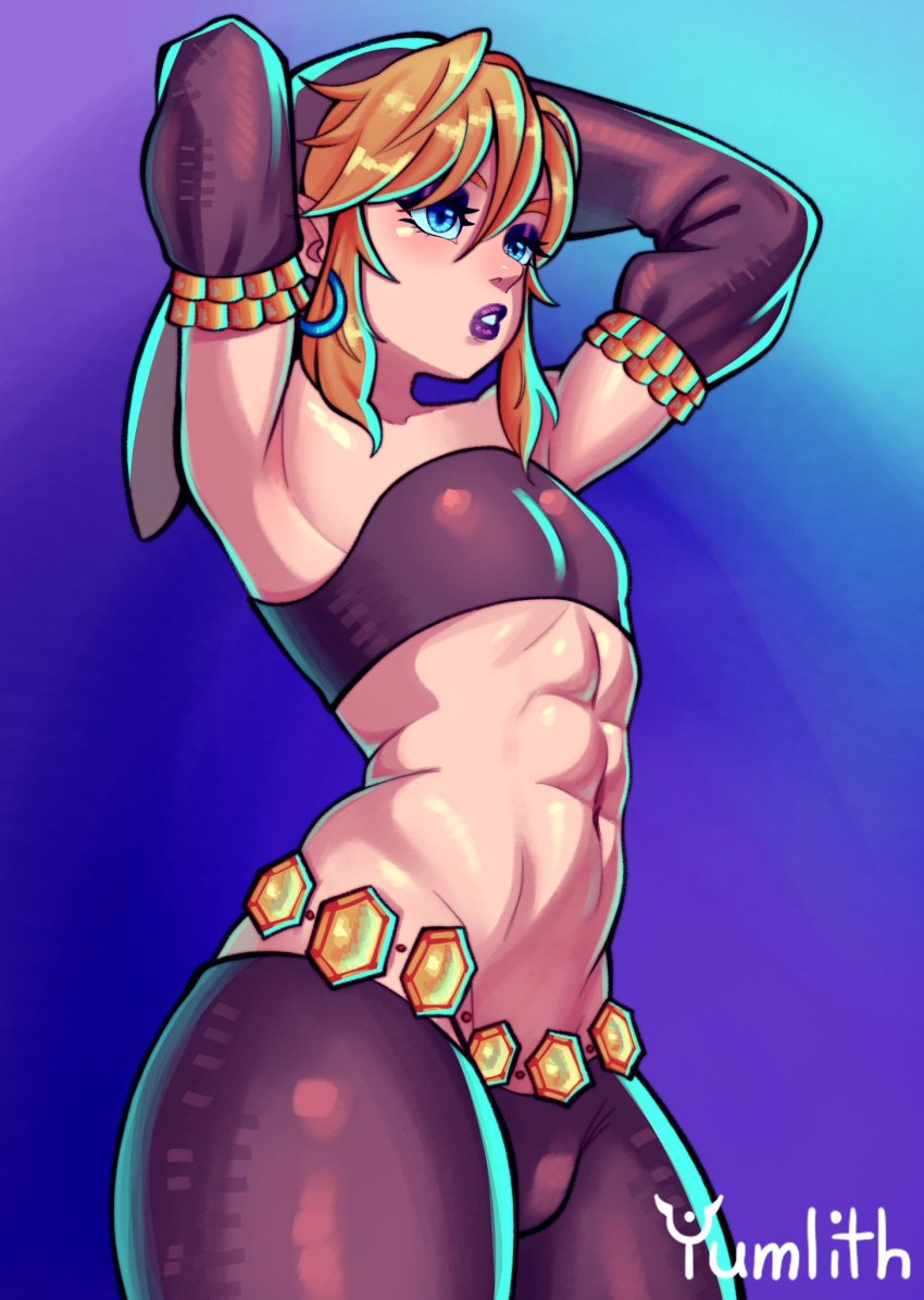 clothing femboy femboy_focus femboy_only link short_hair tagme the_legend_of_zelda yellow_hair yumlith