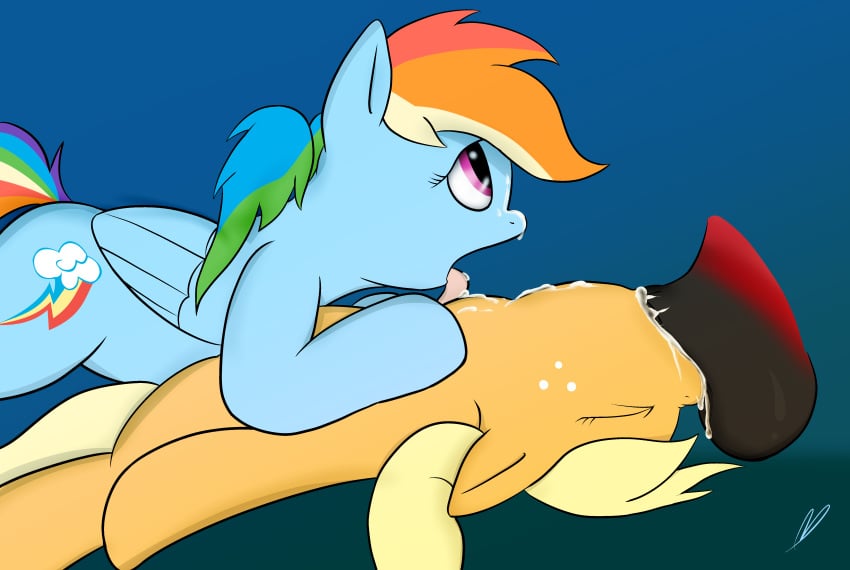 absurd_res animal_genitalia applejack_(mlp) balls big_macintosh_(mlp) bisexual black_penis blonde_hair blue_background blue_skin brother brother_and_sister closed_eyes cum cum_in_mouth cum_inside cum_on_chest cum_on_face cum_on_tongue cutie_mark deep_throat deepthroat disembodied_penis equine erection fellatio female freckles friendship_is_magic group group_sex hair hi_res horse horsecock incest lying male mammal multicolored_hair my_little_pony neck_bulge neighday on_back open_mouth oral orange_skin penis pony rainbow_dash_(mlp) rainbow_hair sex sibling simple_background sister smooth_skin straight threesome throat_swabbing tongue tongue_out wings yuri