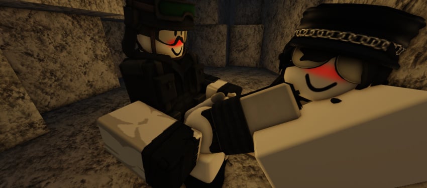 1boy1girl 3d against_wall artist_request ass ass_grab cave cavern dummies_vs_noobs dummy_(roblox) goggles grey_skin hat helmet penis roblox roblox_game robloxian source_request straight_sex sunglasses tagme